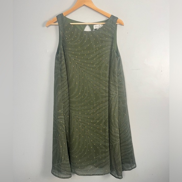 Molly Bracken Nwt Mini Flare Printed Dress ladies woven dress khaki Jena size S - Picture 4 of 10